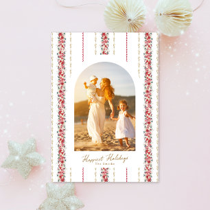 Cartes Pour Fêtes Annuelles blanc floral noël