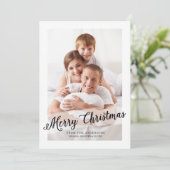 Cartes Pour Fêtes Annuelles Blanc hiver | Joyeux Noël moderne (Debout devant)