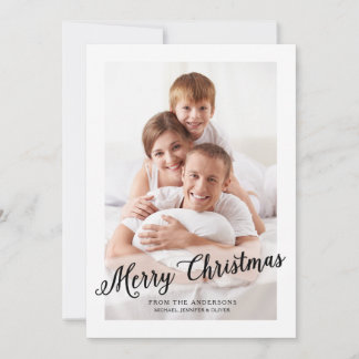 Cartes Pour Fêtes Annuelles Blanc hiver | Joyeux Noël moderne