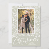 Cartes Pour Fêtes Annuelles Blanc Joyeux Noël vert photo (Devant)