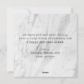 Cartes Pour Fêtes Annuelles Blanc marbre | Joyeux Noël avec photo (Dos)