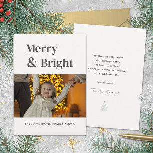 Cartes Pour Fêtes Annuelles Blanc Minimaliste Joyeux Noël Lumineux
