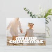 Cartes Pour Fêtes Annuelles Blanc MODERNE BOLD Joyeux Noël Typographie Photo (Debout devant)