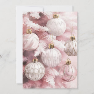 Cartes Pour Fêtes Annuelles Blanc rose Vintage Ornements Noël
