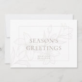 Cartes Pour Fêtes Annuelles BLANCHE | Boho minimal Floral moderne (Devant)