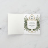 Cartes Pour Fêtes Annuelles Blason Élégant de Verdure Botanique (Intérieur)