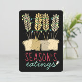 Cartes Pour Fêtes Annuelles Blé Noël lumières pain vacances boulangerie (Debout devant)