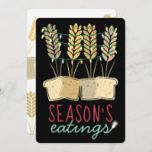 Cartes Pour Fêtes Annuelles Blé Noël lumières pain vacances boulangerie (Devant / Derrière)