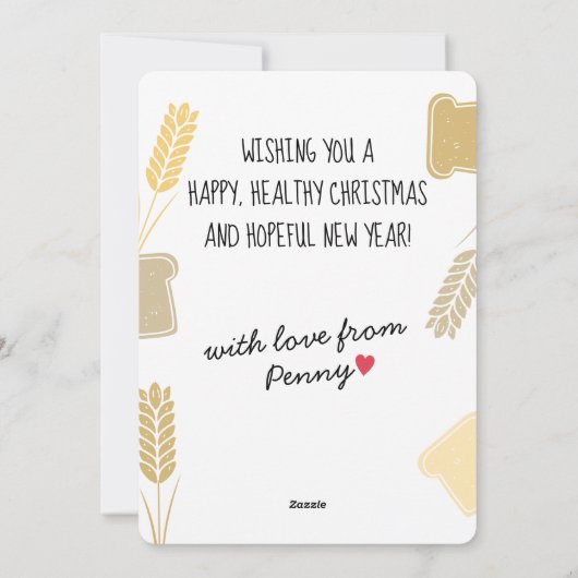 Cartes Pour Fêtes Annuelles Blé Noël lumières pain vacances boulangerie (Dos)