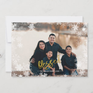 Cartes Pour Fêtes Annuelles Blessé Photo Collage Snowflake Famille Noël