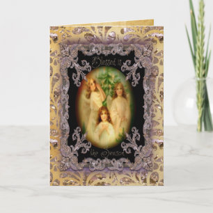 Cartes Pour Fêtes Annuelles Blessé saison Victorian