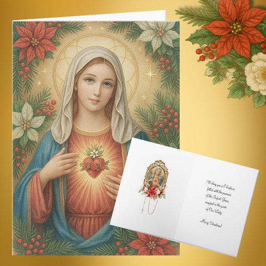 Cartes Pour Fêtes Annuelles Blessed Mother Mary Catholic Christmas Religious