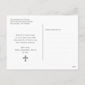 Cartes Pour Fêtes Annuelles Blessures de Noël Bleu Photo chrétienne (Dos)