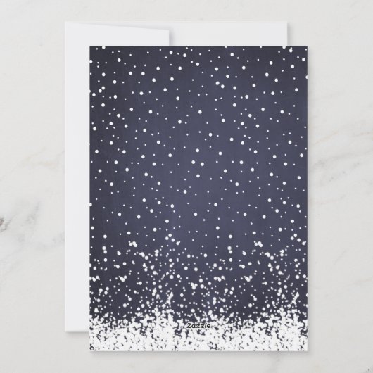 Cartes Pour Fêtes Annuelles Blessures de Noël neige tombant typographie (Dos)