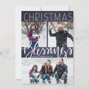 Cartes Pour Fêtes Annuelles Blessures de Noël neige tombant typographie