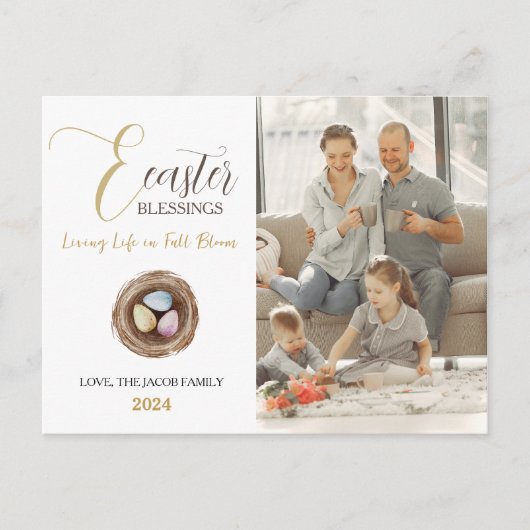 Cartes Pour Fêtes Annuelles Blessures de Pâques modernes et élégantes Script P (Devant)