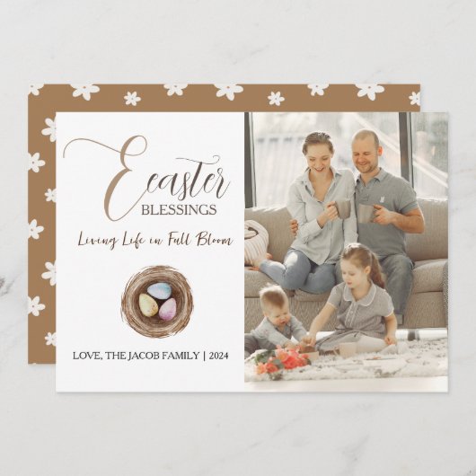 Cartes Pour Fêtes Annuelles Blessures de Pâques modernes et élégantes Script P (Devant / Derrière)