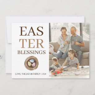 Cartes Pour Fêtes Annuelles Blessures de Pâques modernes et élégantes Script P