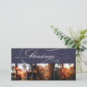 Cartes Pour Fêtes Annuelles Blessures Script Noël Religieux Élégant Photo (Debout devant)