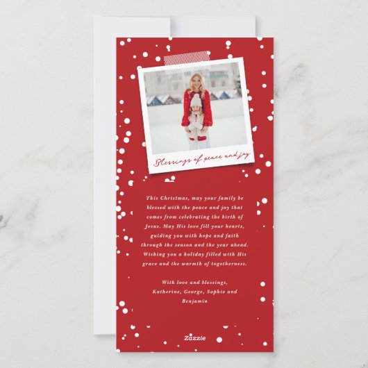 Cartes Pour Fêtes Annuelles Blessures Script Noël Religieux Élégant Photo (Dos)