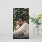 Cartes Pour Fêtes Annuelles Blessures Script Noël Religieux Élégant Photo (Debout devant)