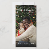 Cartes Pour Fêtes Annuelles Blessures Script Noël Religieux Élégant Photo (Devant)