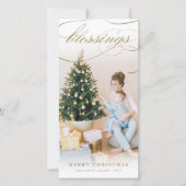 Cartes Pour Fêtes Annuelles Blessures Script Noël Religieux Élégant Photo (Devant)