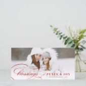 Cartes Pour Fêtes Annuelles Blessures Script Noël Religieux Élégant Photo (Debout devant)