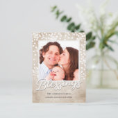 Cartes Pour Fêtes Annuelles Blessures simples de Bokeh Noël religieux (Debout devant)