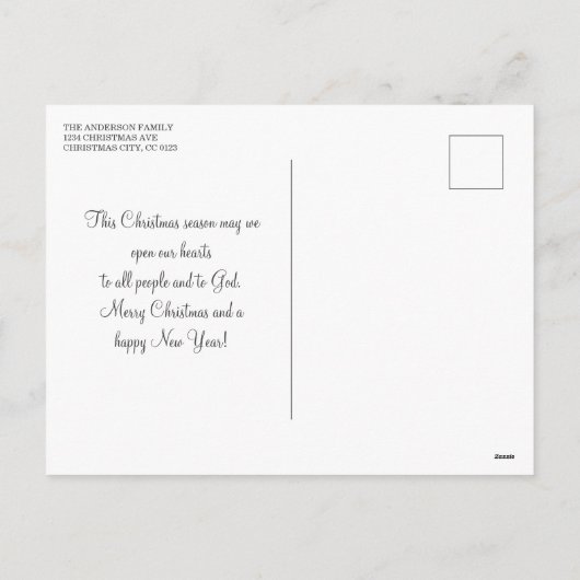 Cartes Pour Fêtes Annuelles Blessures simples de Bokeh Noël religieux (Dos)