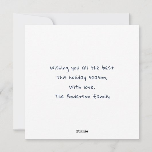 Cartes Pour Fêtes Annuelles Bleu Arbres modernes Christ Joyeux Noël Nom (Dos)