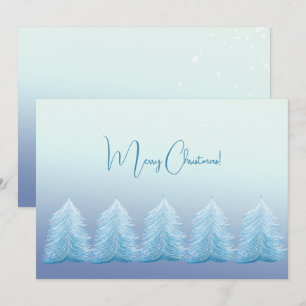 Cartes Pour Fêtes Annuelles Bleu Argent Artistique Noël Joyeux Nordique