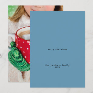 Cartes Pour Fêtes Annuelles Bleu avant-gardiste minimaliste Joyeux Noël Photo