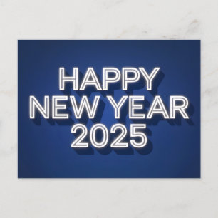 Cartes Pour Fêtes Annuelles Bleu Bonne Année 2025