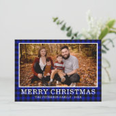 Cartes Pour Fêtes Annuelles Bleu Buffalo (Debout devant)