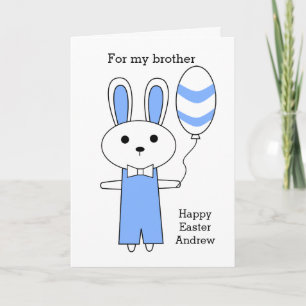 Cartes Pour Fêtes Annuelles Bleu Bunny Pâques
