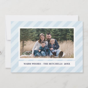 Cartes Pour Fêtes Annuelles Bleu clair STRICTIONS Photo de vacances sur mesu