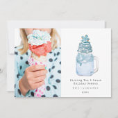 Cartes Pour Fêtes Annuelles Bleu de la saison douce Milkshake de Noël en floco (Devant)