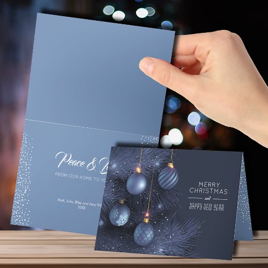 Cartes Pour Fêtes Annuelles Bleu de Noël Petits objets pliés