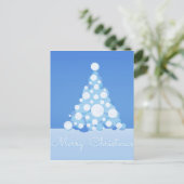 Cartes Pour Fêtes Annuelles Bleu Elegant Neige Balls Arbre Joyeux Noël (Debout devant)