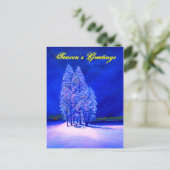 Cartes Pour Fêtes Annuelles Bleu épicéa (Debout devant)