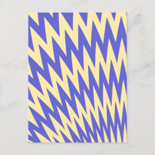 Cartes Pour Fêtes Annuelles Bleu et crème Zigzag Chevron Motif