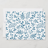 Cartes Pour Fêtes Annuelles Bleu hiver Botanique Joyeux Noël Script Photo (Dos)