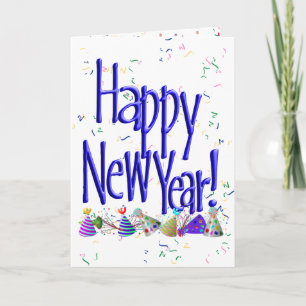 Cartes Pour Fêtes Annuelles Bleu JEUX NOUVEL AN !