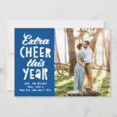 Cartes Pour Fêtes Annuelles Bleu Lumineux Extra Cheer Cette Année Bébé (Devant)