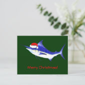 Cartes Pour Fêtes Annuelles Bleu Marlin Santa Claus (Debout devant)