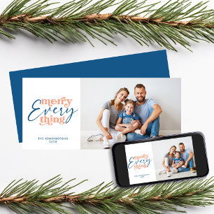 Cartes Pour Fêtes Annuelles Bleu Noël Joyeux Tout Vacances Photo