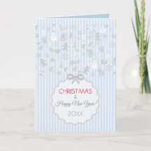 Bleu Nuit et Rayures de Glace Pâle Noël Fantaisist