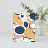 Cartes Pour Fêtes Annuelles Bleu rose tendance stries art créatif Abstrait (Debout devant)