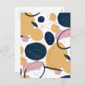 Cartes Pour Fêtes Annuelles Bleu rose tendance stries art créatif Abstrait (Devant / Derrière)